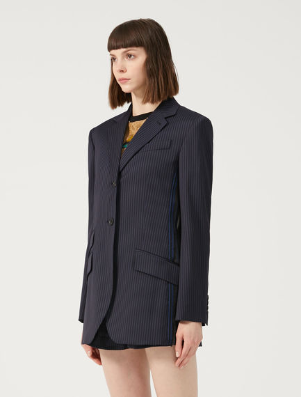 Blazer sartoriale in tessuto gessato