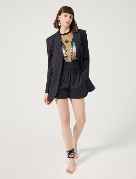 Blazer sartoriale in tessuto gessato
