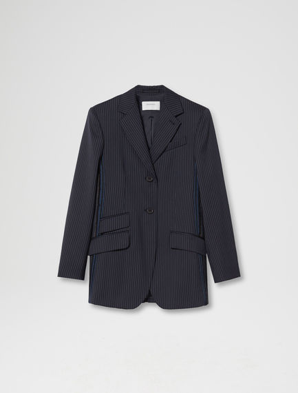 Blazer sartoriale in tessuto gessato