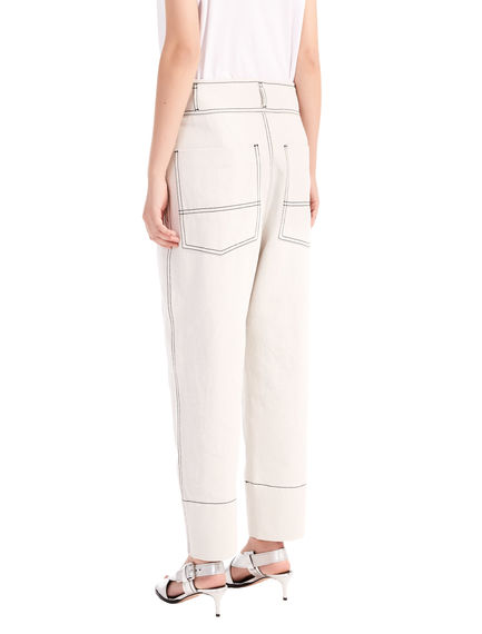 Pantaloni con cuciture denim