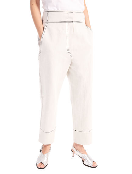 Pantaloni con cuciture denim