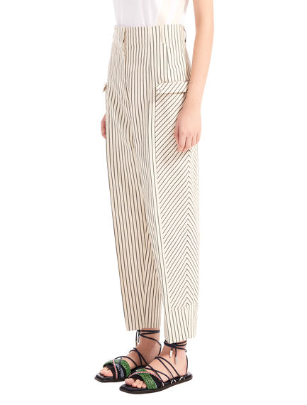 Pantaloni cropped a righe