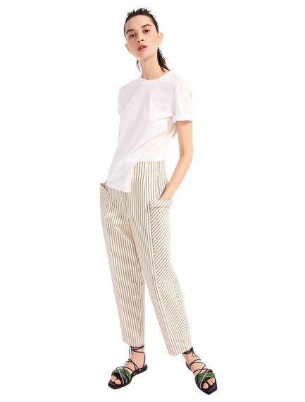 Pantaloni cropped a righe