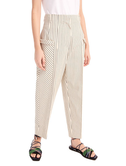 Pantaloni cropped a righe