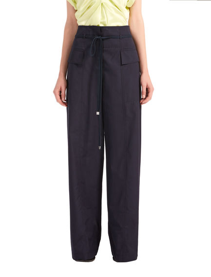 Pantaloni in popeline con coulisse