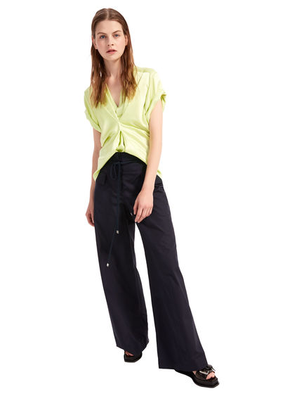 Pantaloni in popeline con coulisse