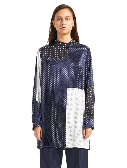 Camicia in seta con pois geometrici