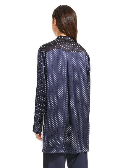 Camicia in seta con pois geometrici