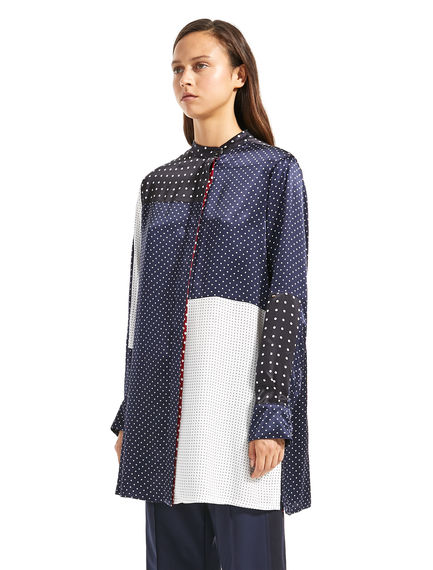 Camicia in seta con pois geometrici