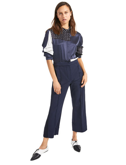 Camicia in seta con pois geometrici