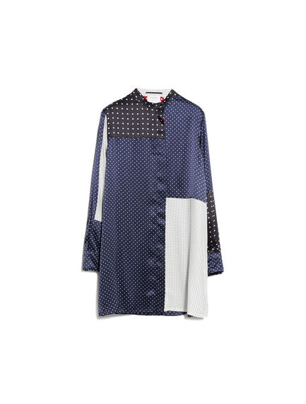 Camicia in seta con pois geometrici