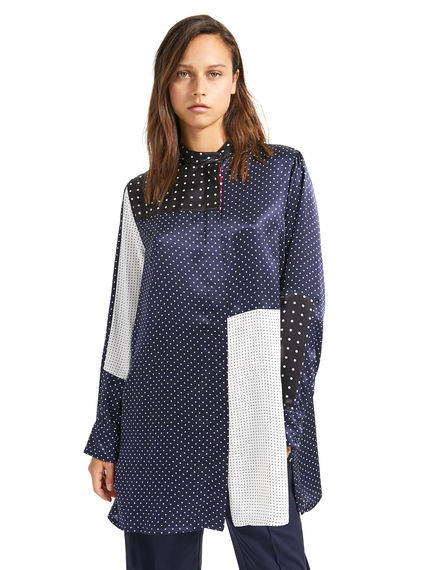 Camicia in seta con pois geometrici