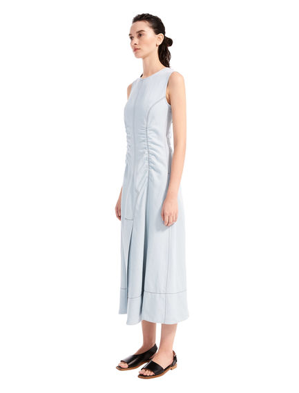Abito in cotone con cuciture denim