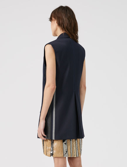 Gilet oversize in tessuto gessato