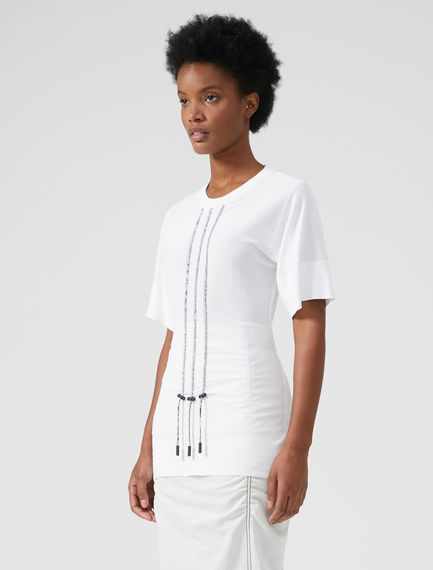 T-shirt in maglia con cordini
