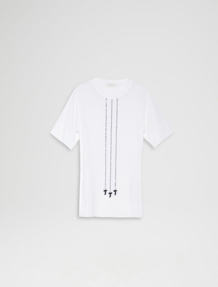 T-shirt in maglia con cordini