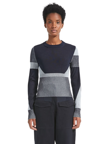 Maglia aderente colour block