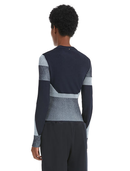 Maglia aderente colour block