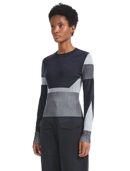 Maglia aderente colour block