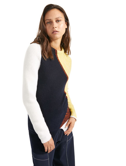 Maglia in cashmere effetto patchwork