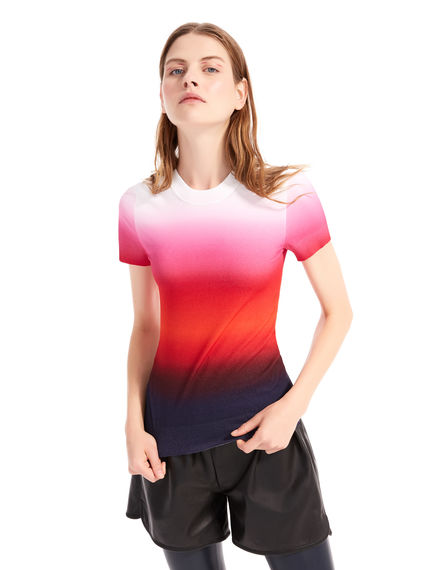 Maglia in viscosa con stampa degradé