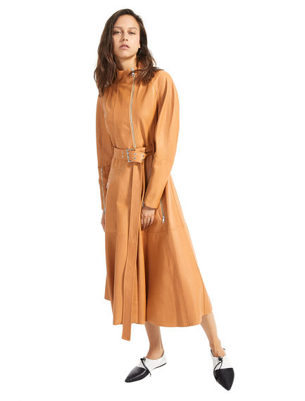 Cappotto biker in nappa