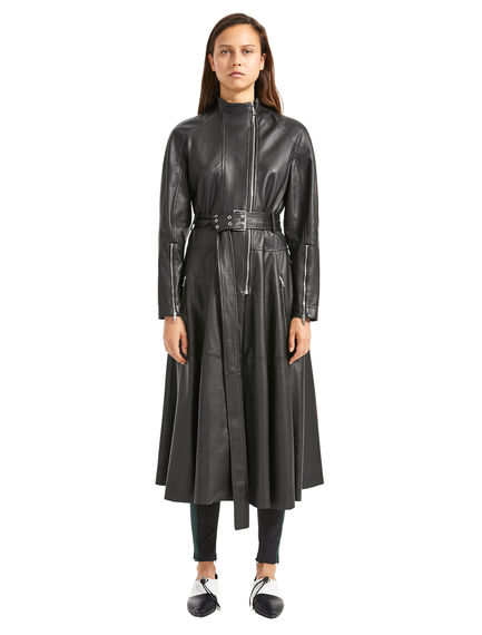 Cappotto biker in nappa