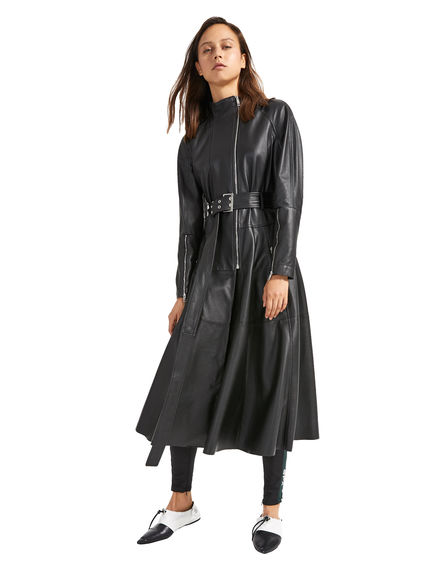 Cappotto biker in nappa