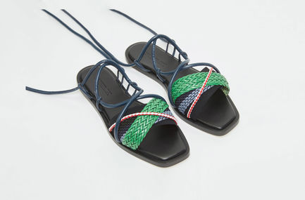 Sandali in pelle intrecciata