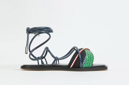 Sandali in pelle intrecciata
