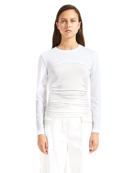Top a maniche lunghe con ruche