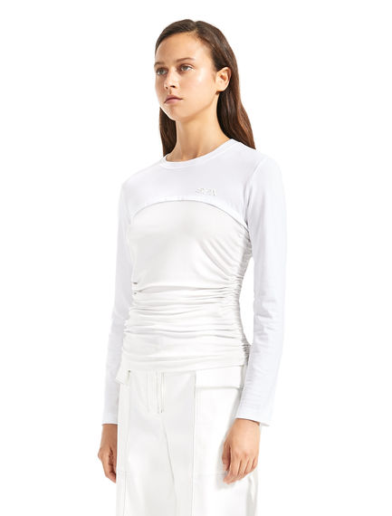 Top a maniche lunghe con ruche
