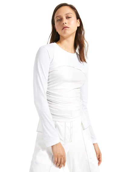 Top a maniche lunghe con ruche