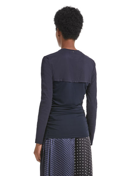 Top a maniche lunghe con ruche