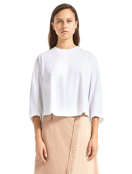 T-shirt cropped con coulisse