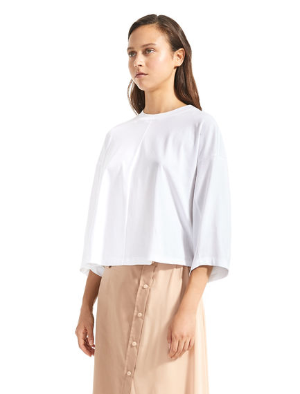 T-shirt cropped con coulisse