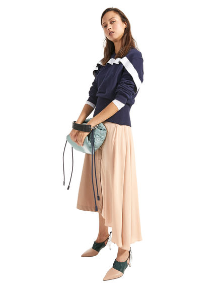 T-shirt cropped con coulisse