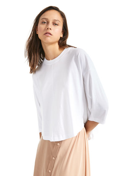 T-shirt cropped con coulisse