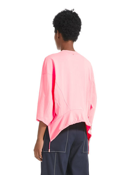 T-shirt cropped con coulisse