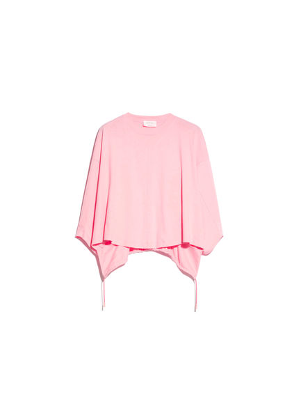T-shirt cropped con coulisse