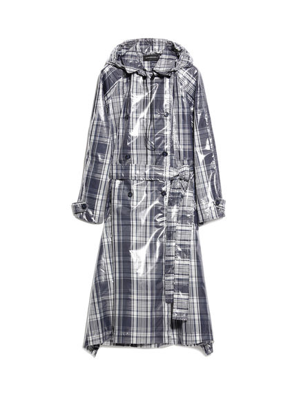 Trench over con motivo check