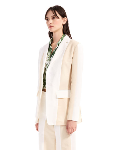 Blazer in lino bicolour