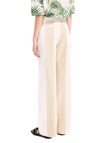 Pantaloni in lino bicolour