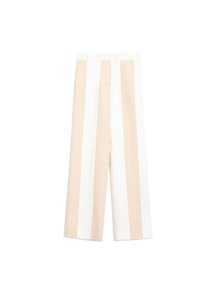 Pantaloni in lino bicolour