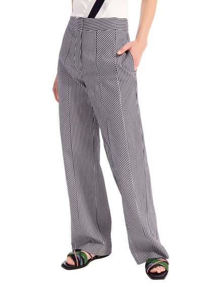 Pantaloni seersucker a righe