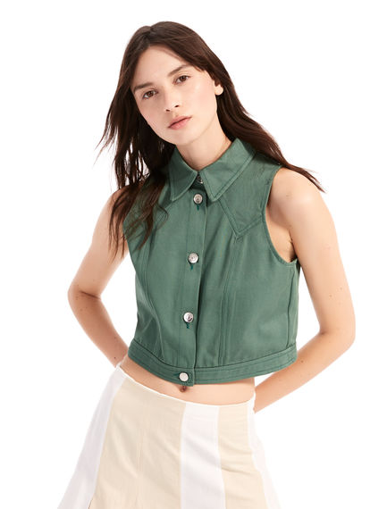 Gilet corto in cotone