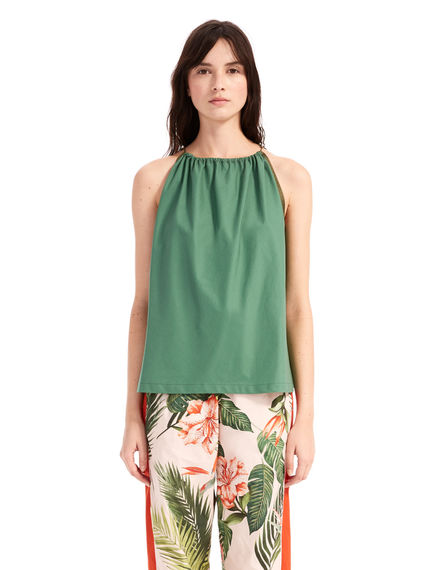 Top in cotone con coulisse