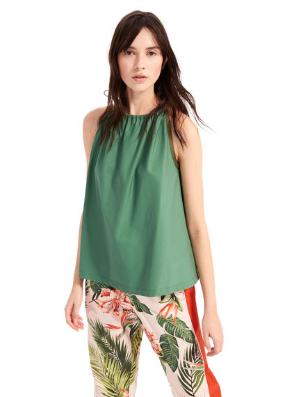 Top in cotone con coulisse