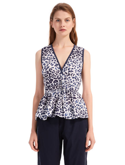 Peplum top con stampa grafica