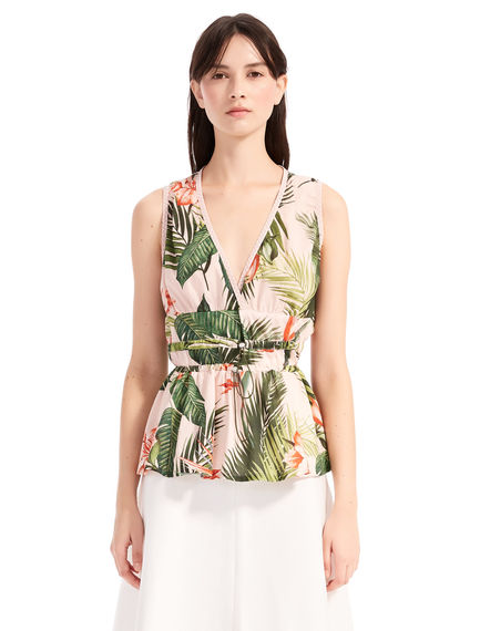 Peplum top con stampa grafica